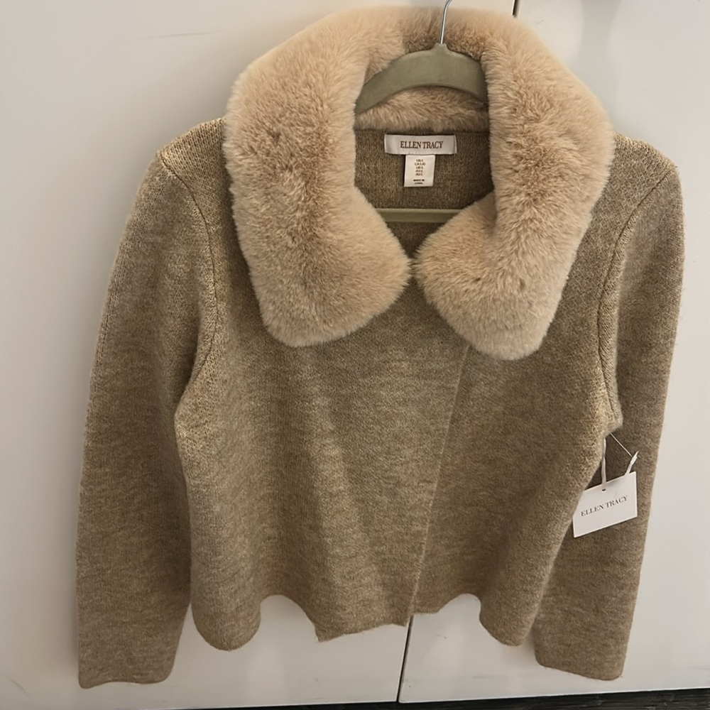 Ellen Tracy Soft Knit Beige Sweater